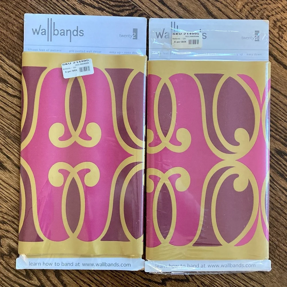 Two Wallbands panels in Gold Blush pattern, 15' L x 13